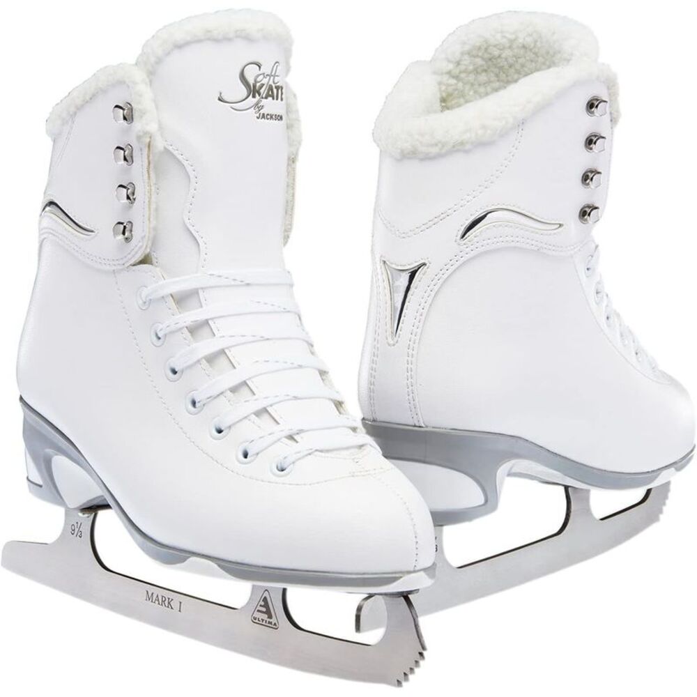 Jackson Ultima SoftSkate Figure Ice Skates for Women's - White/Fleece, Size 6